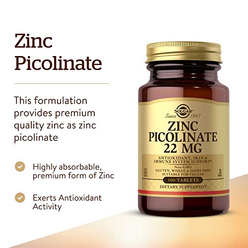 Solgar Zinc Picolinate 22mg - 100 Tablets