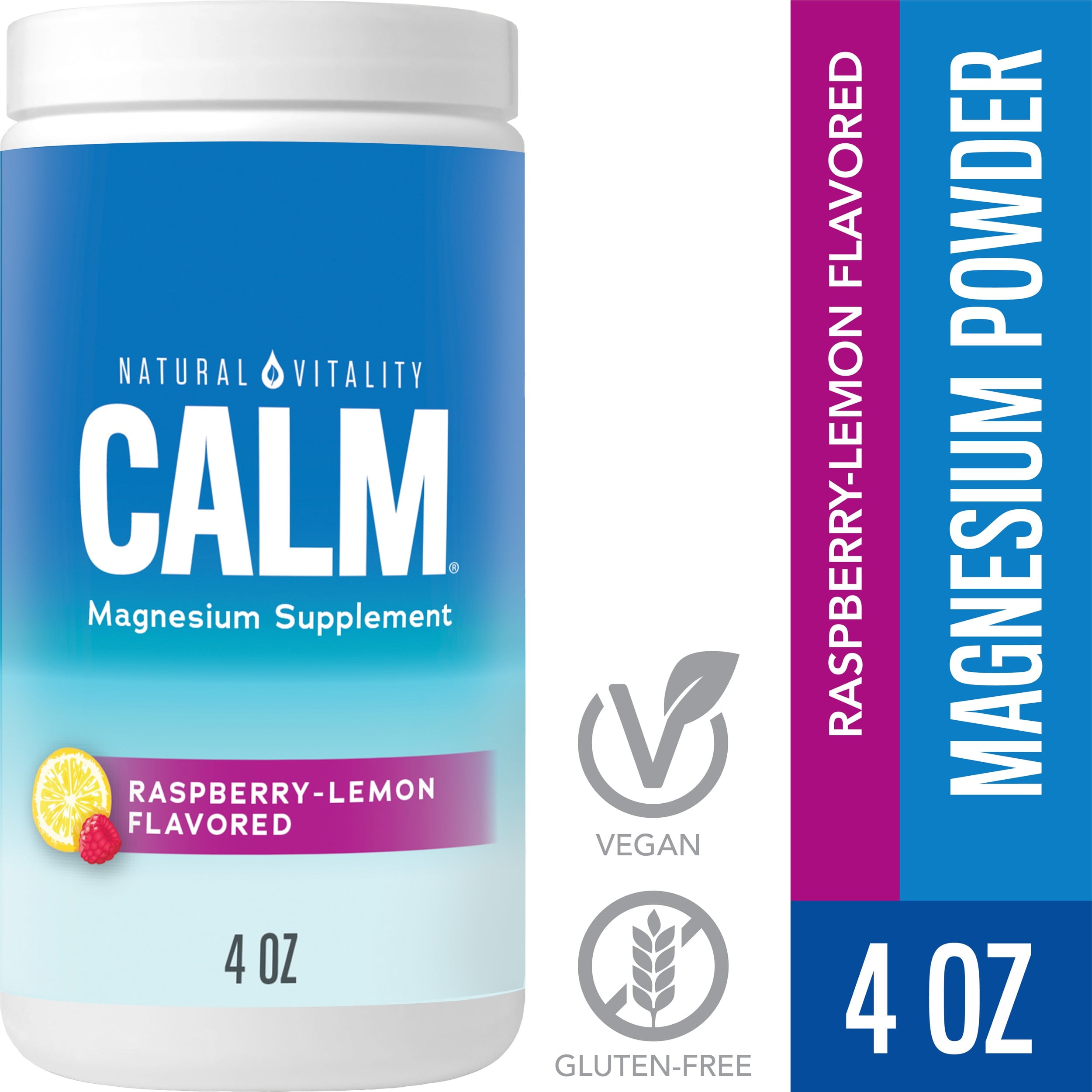 Natural Vitality CALM Magnesium Drink Mix, Raspberry Lemon