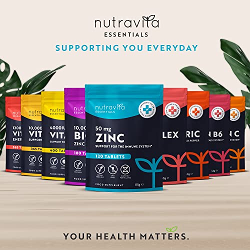 50mg Vegan Zinc Tablets - 120 Count