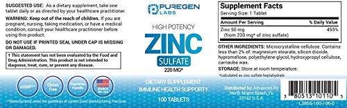 High Potency Zinc Sulfate 220mg for Immunity