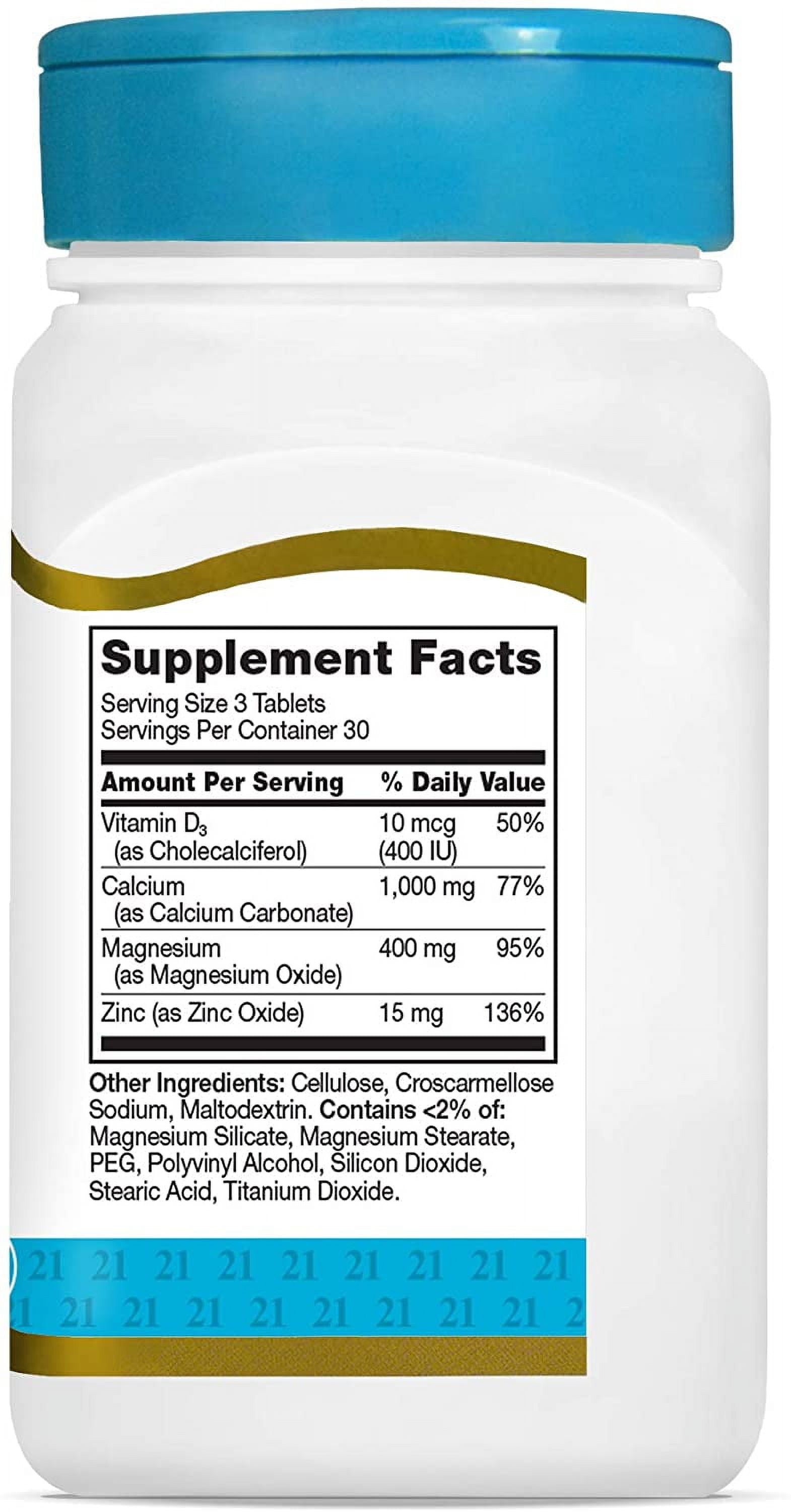 Calcium Magnesium Zinc + D3 - 90 Tablets
