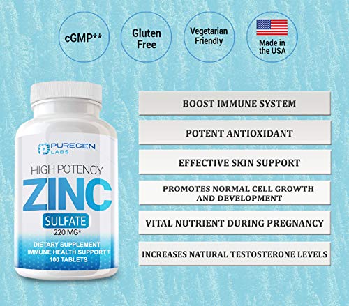 High Potency Zinc Sulfate 220mg for Immunity