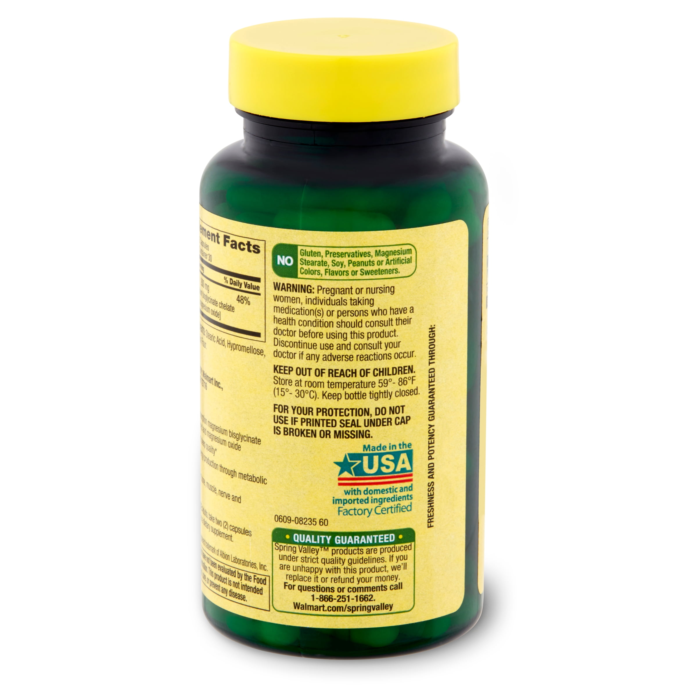 Spring Valley Magnesium Supplements 60 Capsules