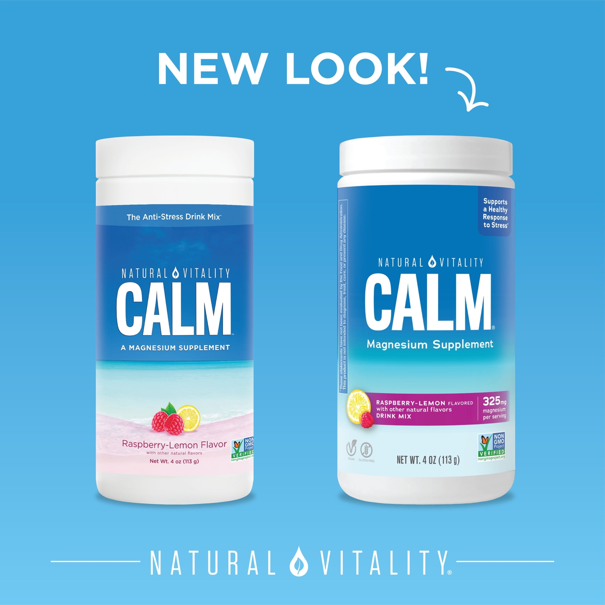 Natural Vitality CALM Magnesium Drink Mix, Raspberry Lemon