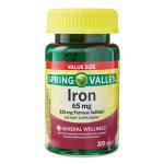 Spring Valley Iron 65 mg Tablets, 200 Count