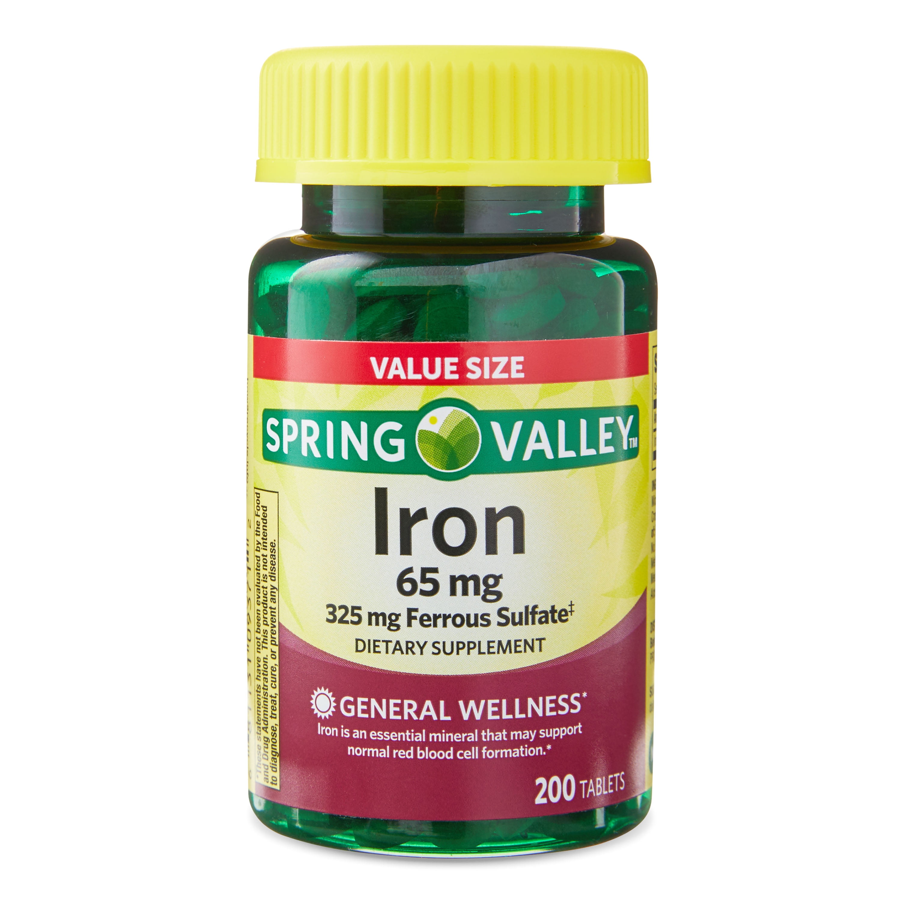 Spring Valley Iron 65 mg Tablets, 200 Count