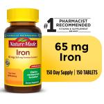 Nature Made Iron 65 mg Tablets, 150 Count