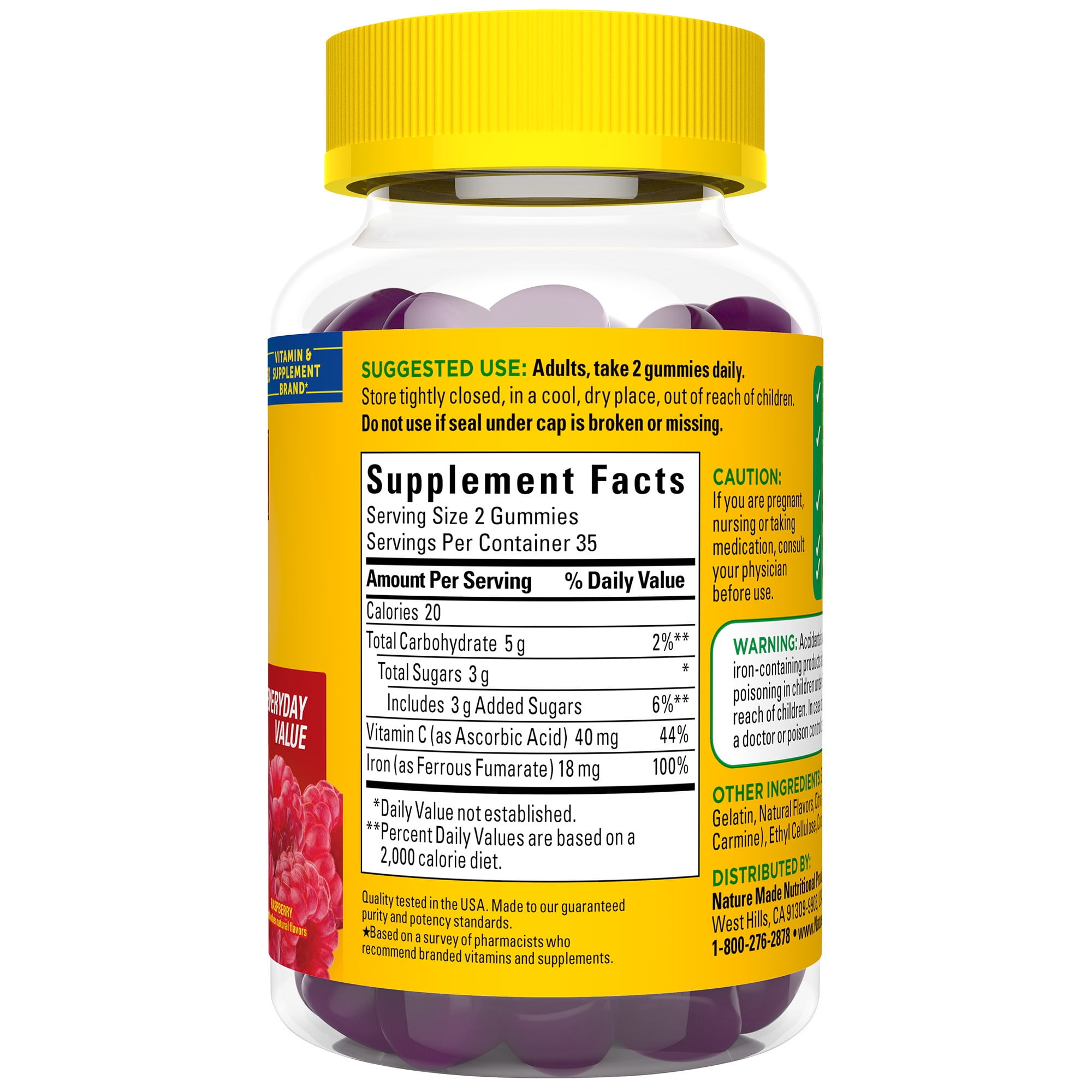 Nature Made Iron Gummies with Vitamin C, 70 Count