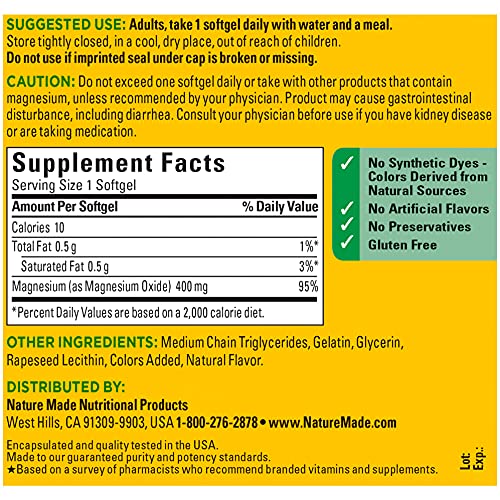 Extra Strength Magnesium Oxide 400mg for Muscle Support