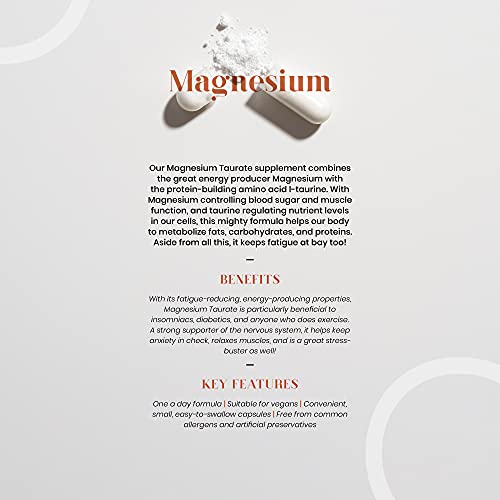 Magnesium Taurate 600mg - 60 Capsules