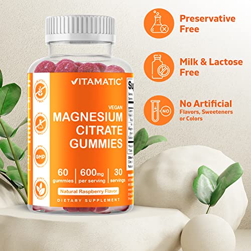 Vitamatic Vegan Magnesium Citrate Gummies - 600mg