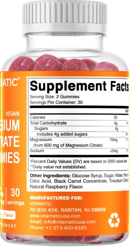 Vitamatic Vegan Magnesium Citrate Gummies - 600mg