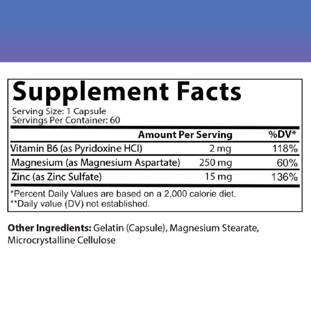 Zinc, Magnesium & B6 Caps for Immune Support