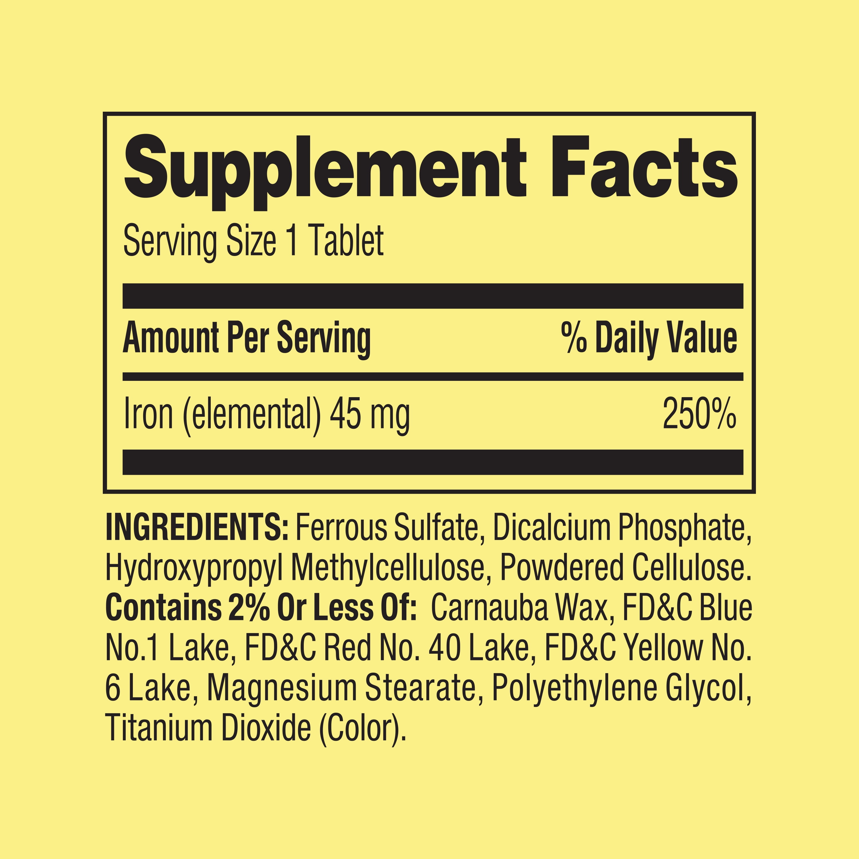 Spring Valley Slow Release Iron Supplement, 45 mg