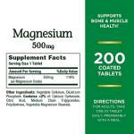 Nature's Bounty Magnesium 500 mg - 200 Tablets