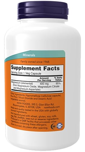NOW Foods Magnesium 400mg - Heart & Muscle Support