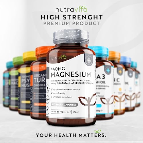 High-Absorption Vegan Magnesium Citrate Capsules – 180 Count