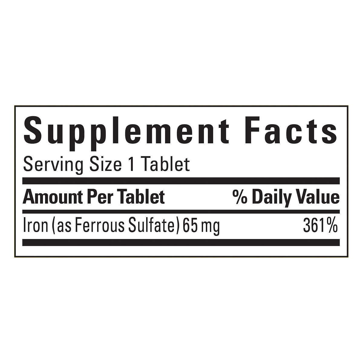 Nature Made Iron 65 mg - 365 Tablets
