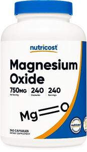 Nutricost Magnesium Oxide 750mg, 240 Capsules