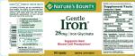 Nature's Bounty Gentle Iron 28 mg, 90 Capsules
