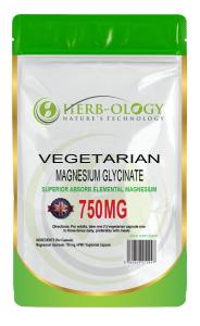 High Strength Vegan Magnesium Glycinate Capsules 750mg