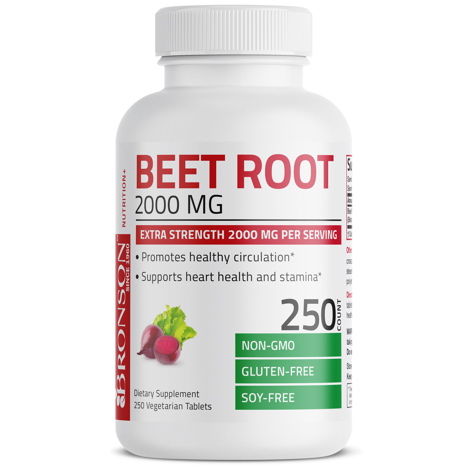 Bronson Beet Root Extra Strength - 250 Veggie Tablets