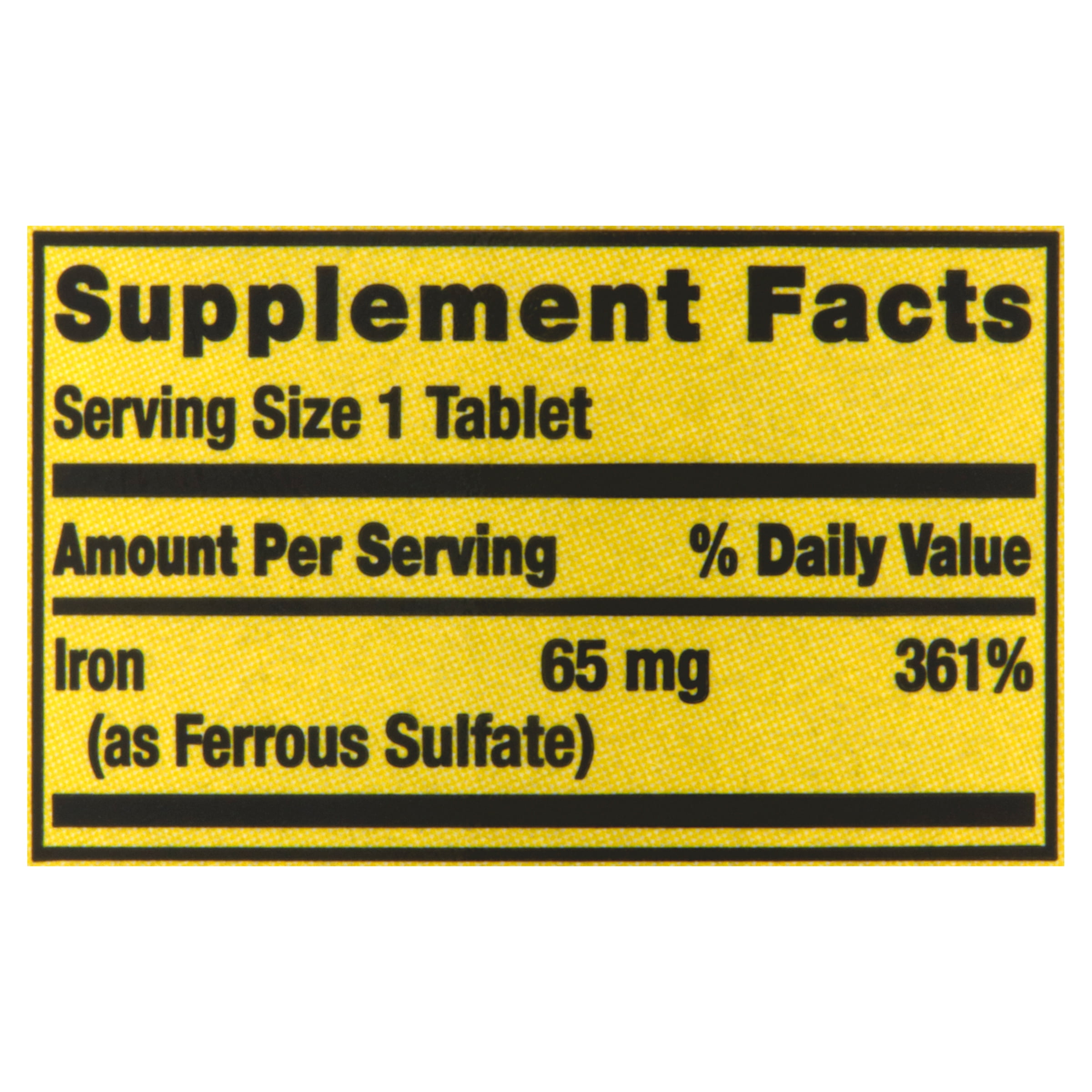 Spring Valley Iron Supplement Tablets, 65 mg, 100 Count