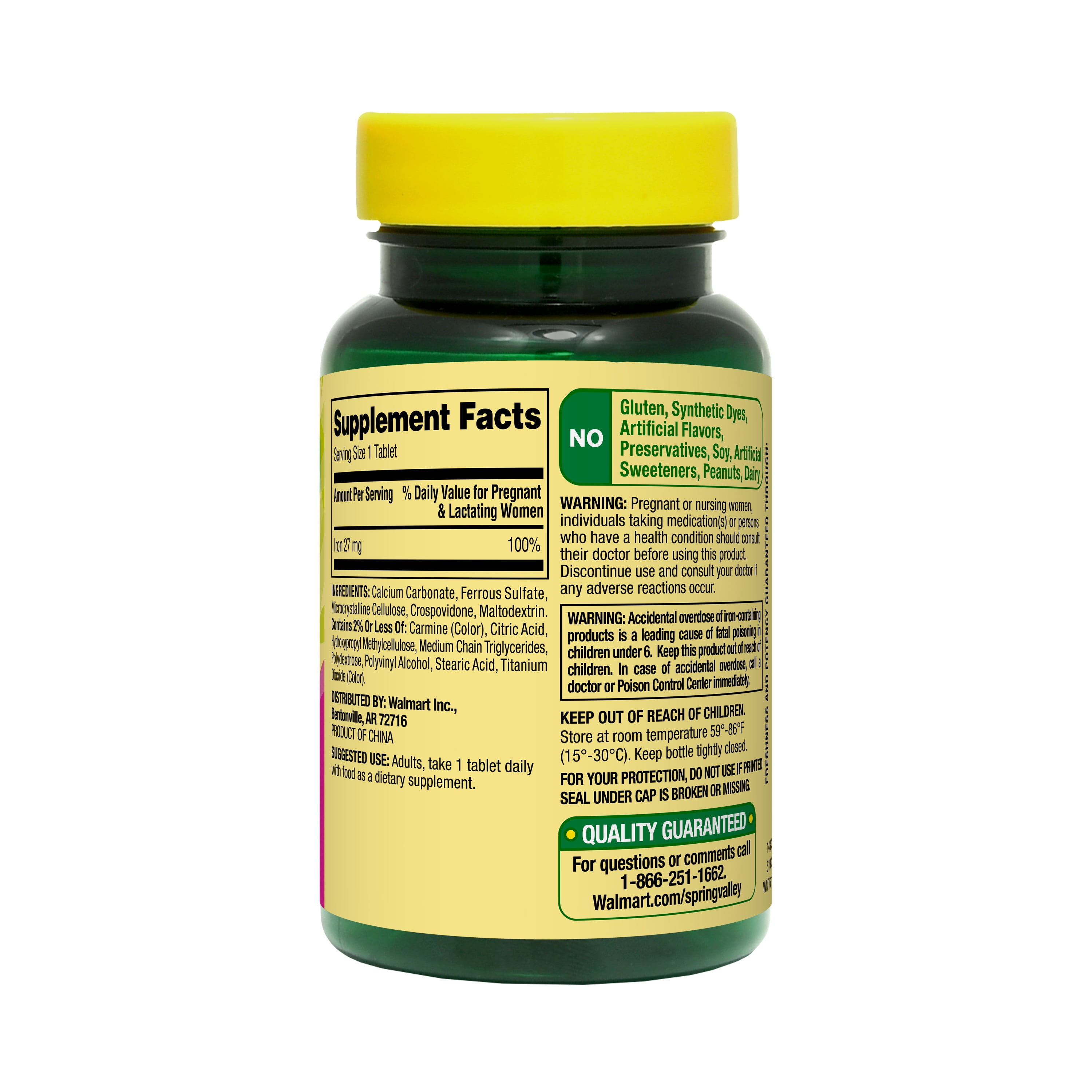 Spring Valley Prenatal Iron Tablets 27 mg 250 Ct