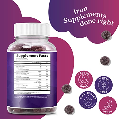 BeLive Iron Gummies with B Complex & Zinc, Grape