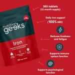 High Strength Vegan Iron Tablets - 365 Count