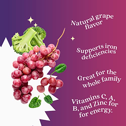 BeLive Iron Gummies with B Complex & Zinc, Grape