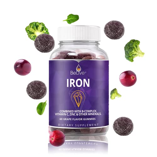 BeLive Iron Gummies with B Complex & Zinc, Grape
