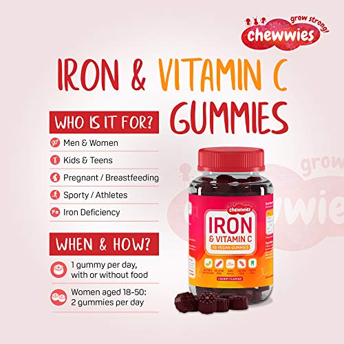 Vegan Iron & Vitamin C Chewable Gummies
