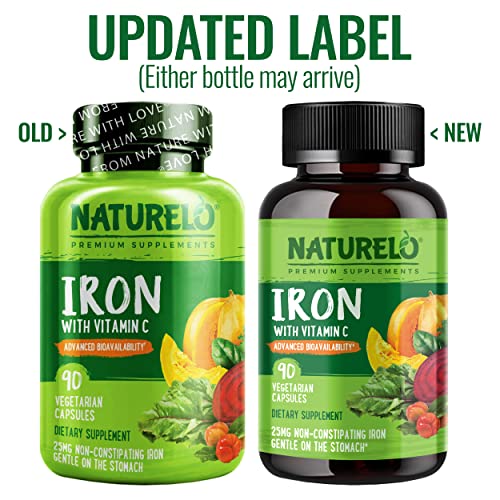 Naturelo Vegan Iron with Vitamin C - 180 Capsules