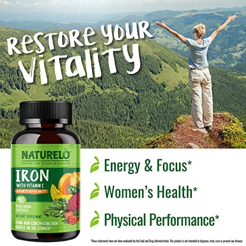Naturelo Vegan Iron with Vitamin C - 180 Capsules