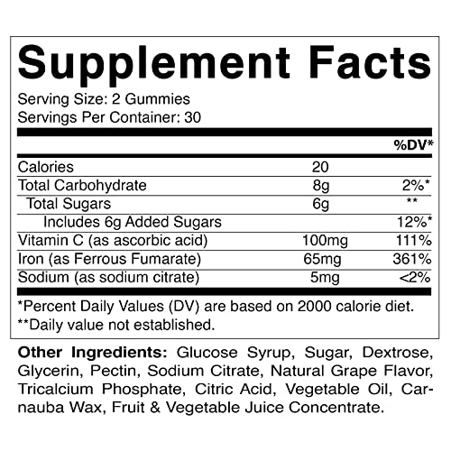 Vitamatic Iron 65 mg Vegan Gummies - 60 Count