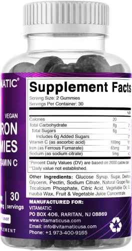 Vitamatic Iron 65 mg Vegan Gummies - 60 Count