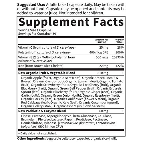 Garden of Life RAW Iron with Vitamin C and Probiotics