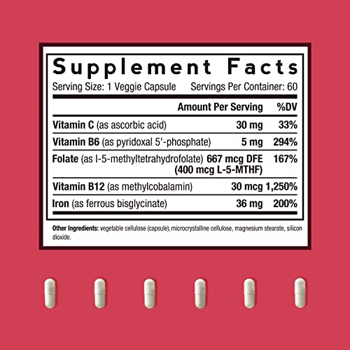 Iron Supplement with Vitamin C & B Vitamins 60ct
