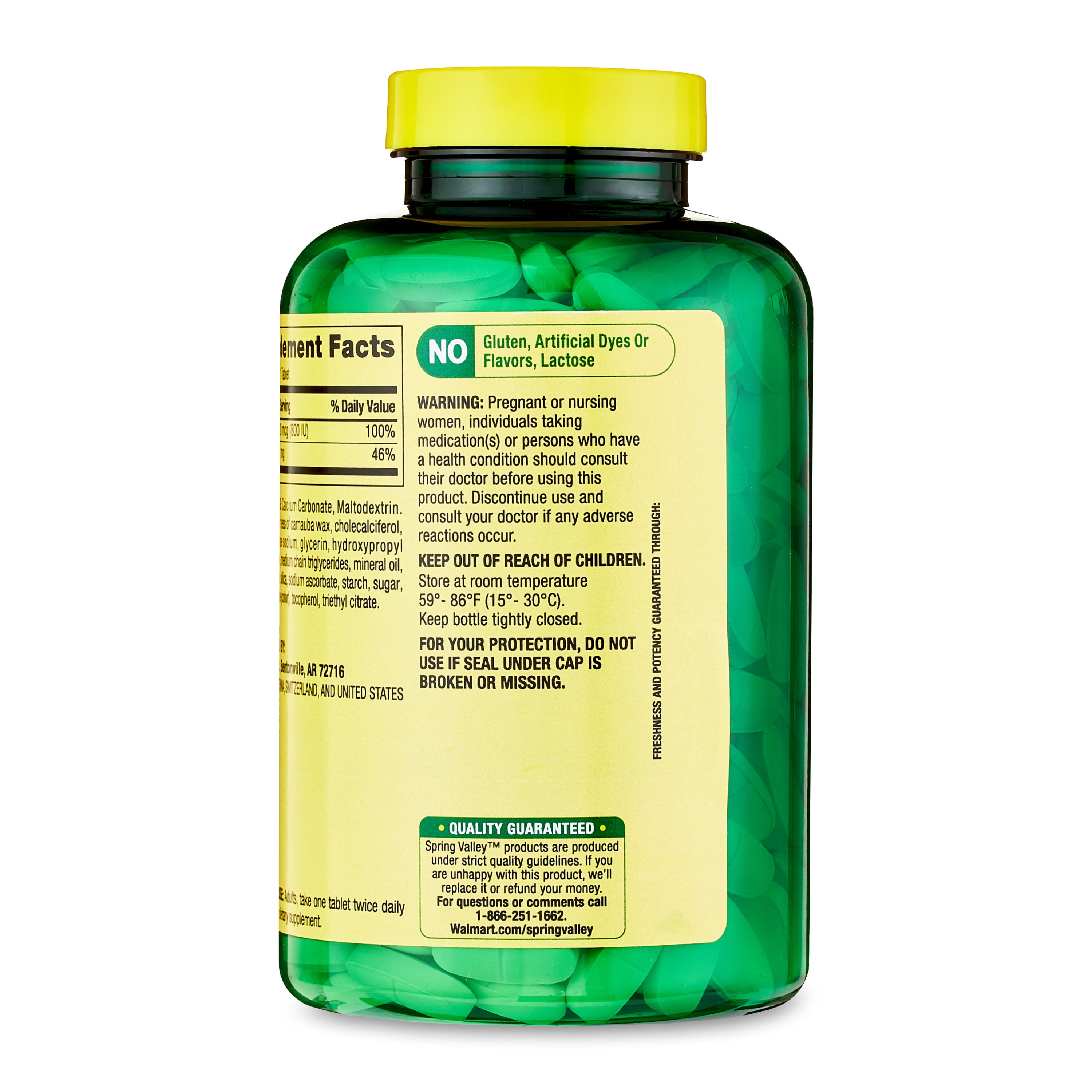 Calcium Plus Vitamin D Tablets, 600 mg, 250 Count