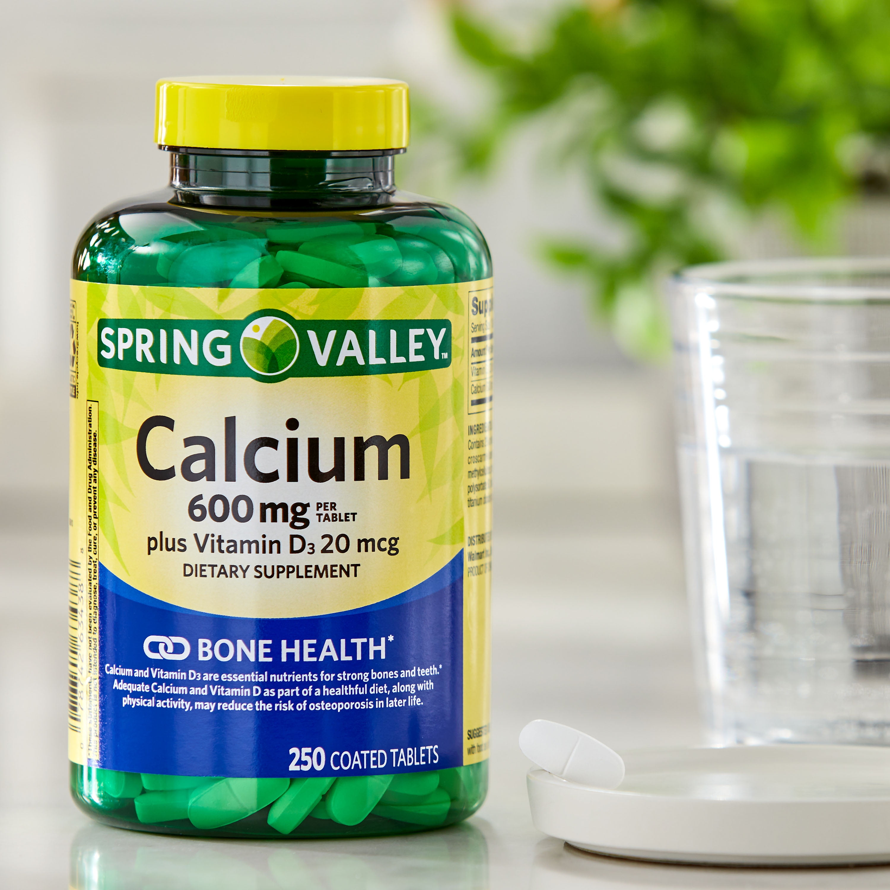 Calcium Plus Vitamin D Tablets, 600 mg, 250 Count