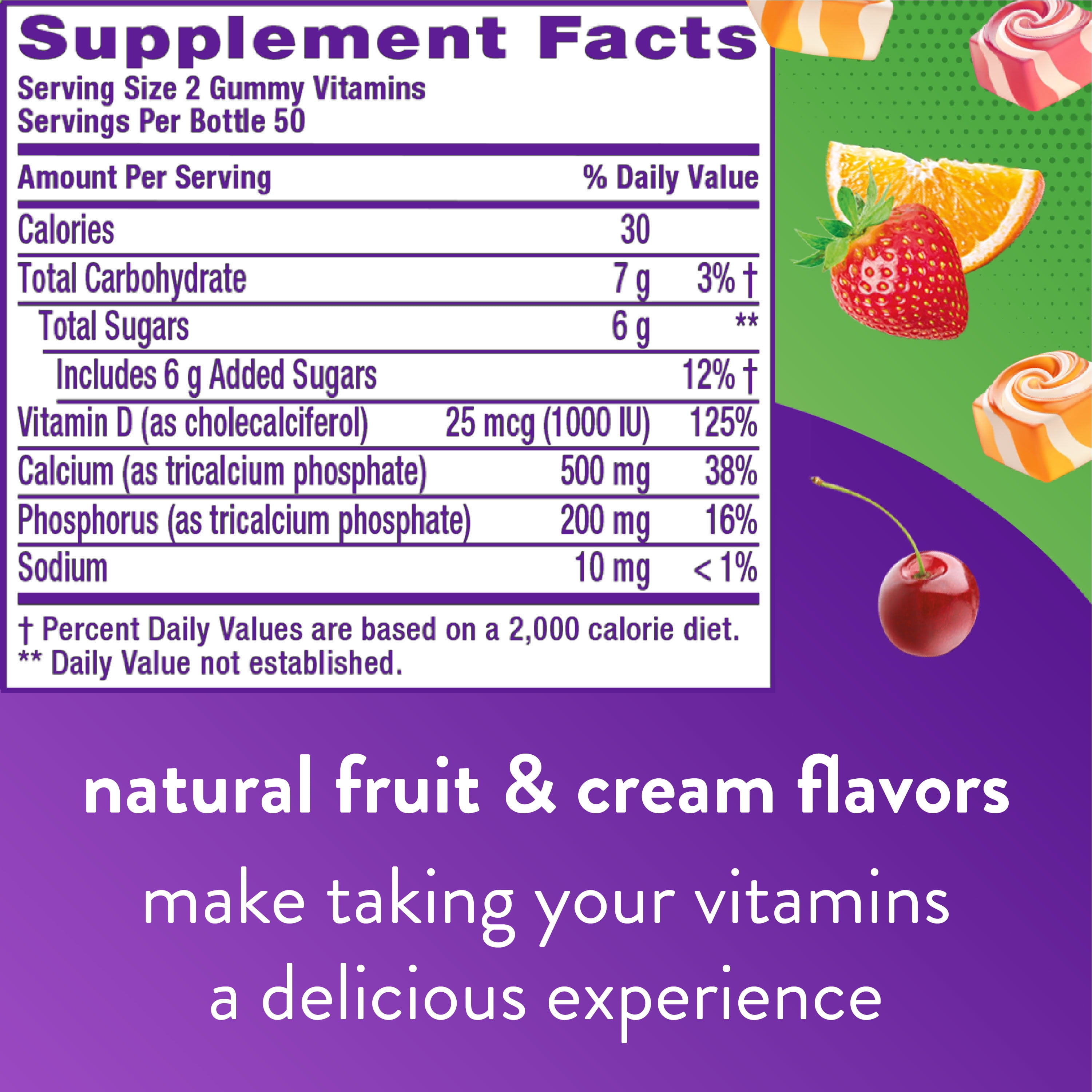 Vitafusion Calcium Gummies for Adults, 500 mg