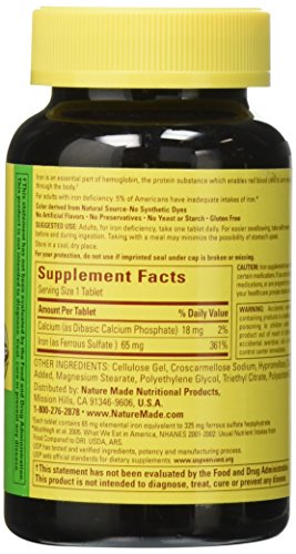 Nature Made Iron 65 mg - 365 Tablets