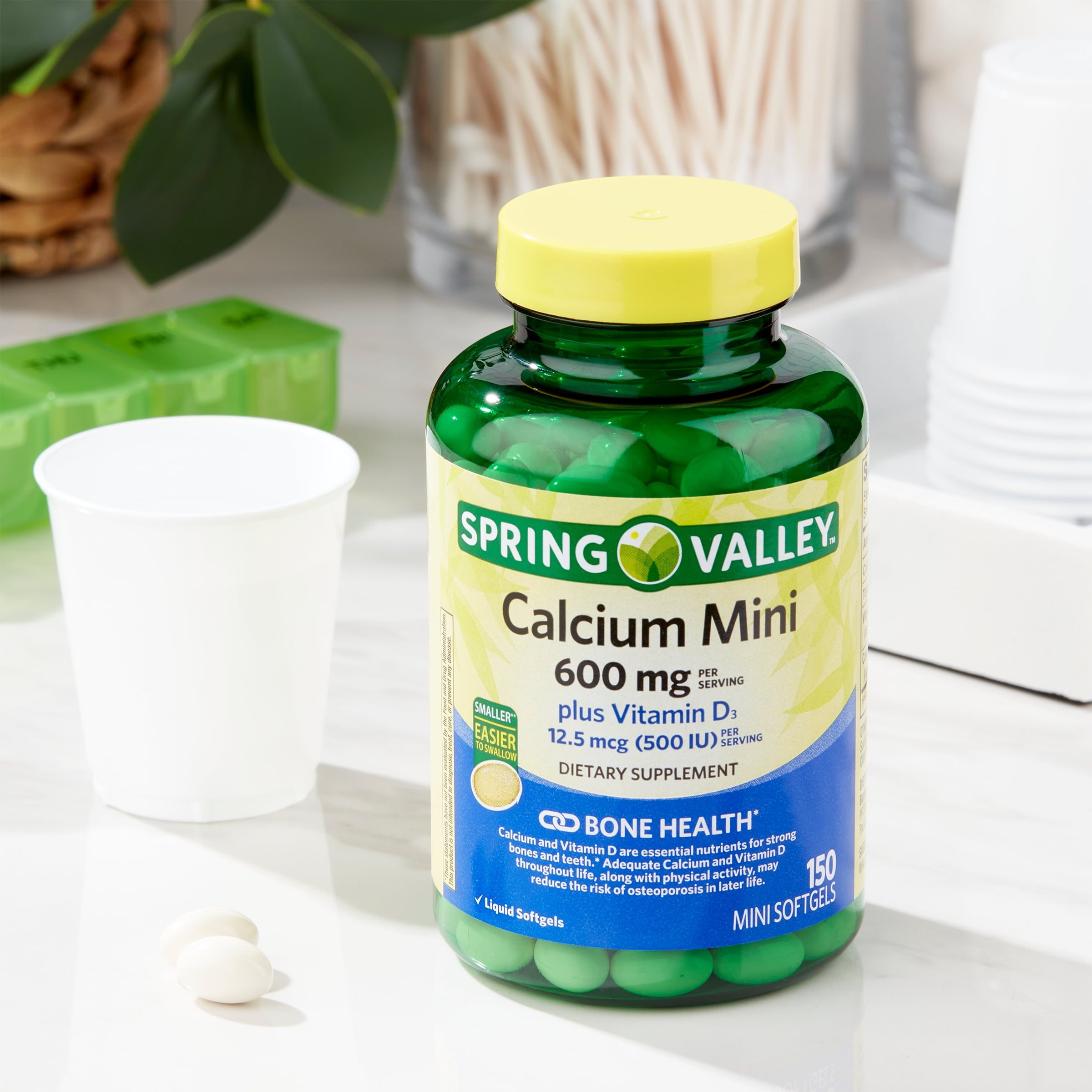 Spring Valley Calcium & Vitamin D3 Softgels, 150 Count