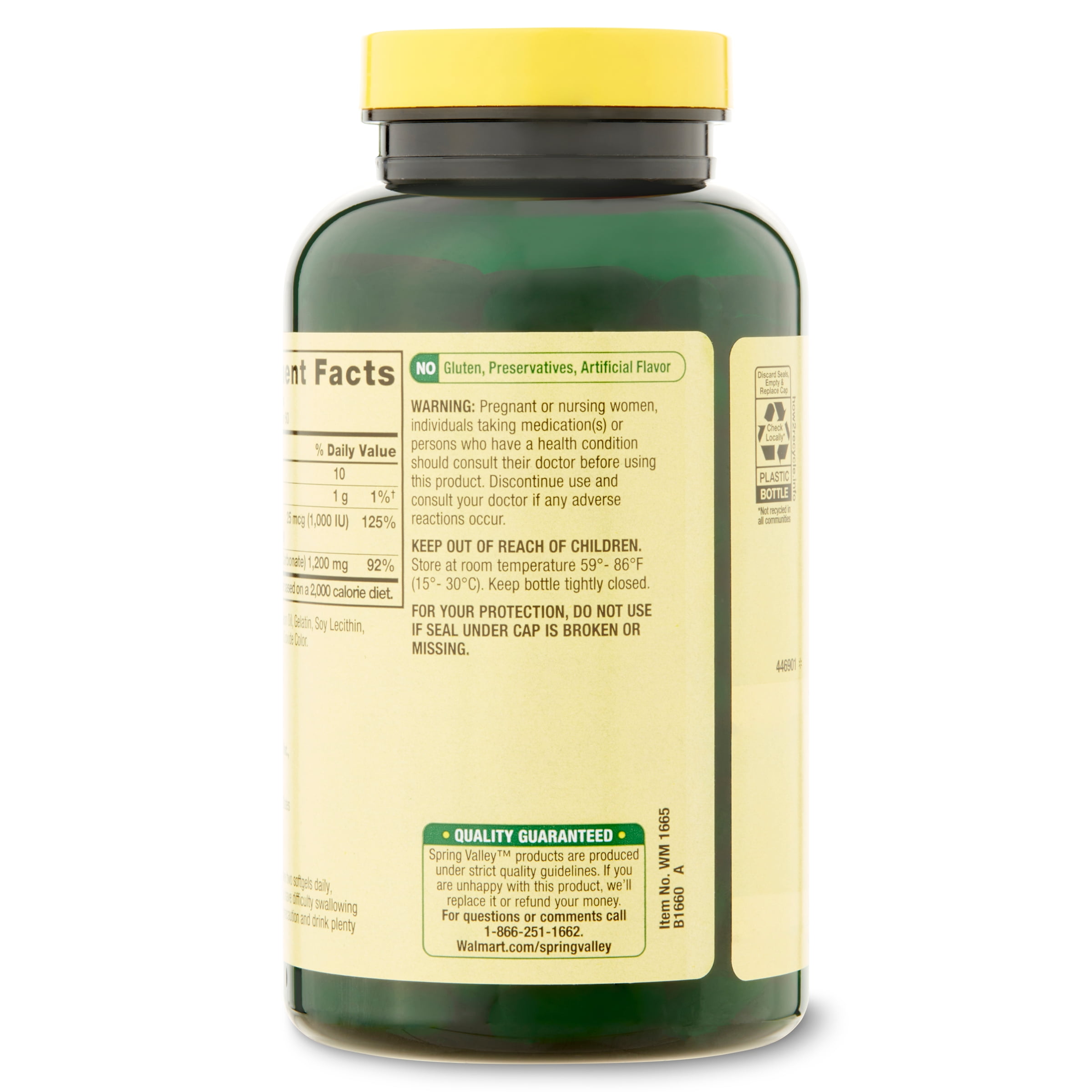 Spring Valley Rapid-Release Calcium Softgels 600 mg