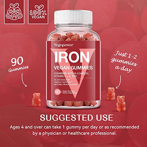 Vegan Iron Gummies with Vitamin C & B-Complex
