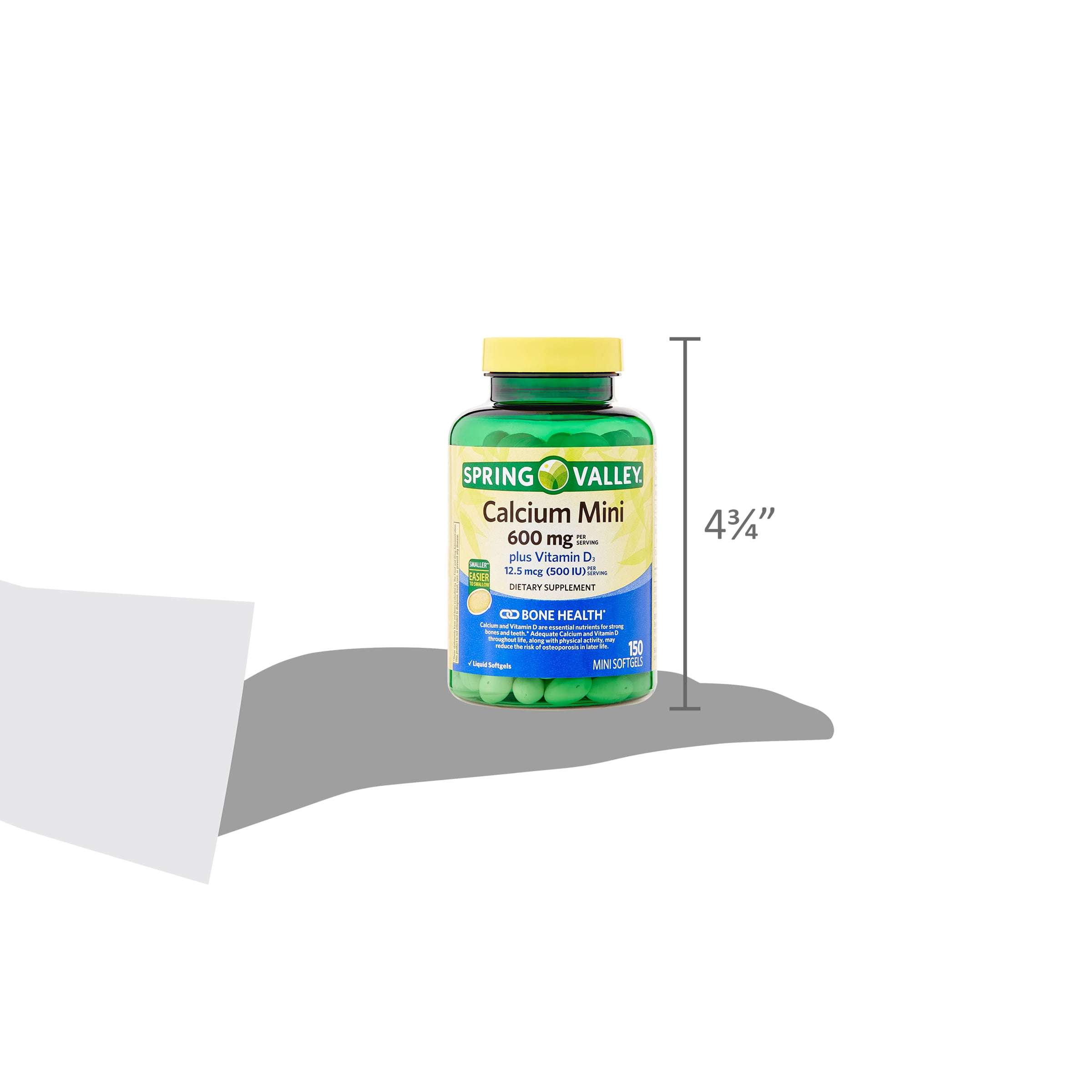 Spring Valley Calcium & Vitamin D3 Softgels, 150 Count