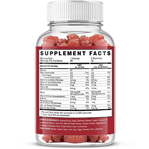 Vegan Iron Gummies with Vitamin C & B-Complex