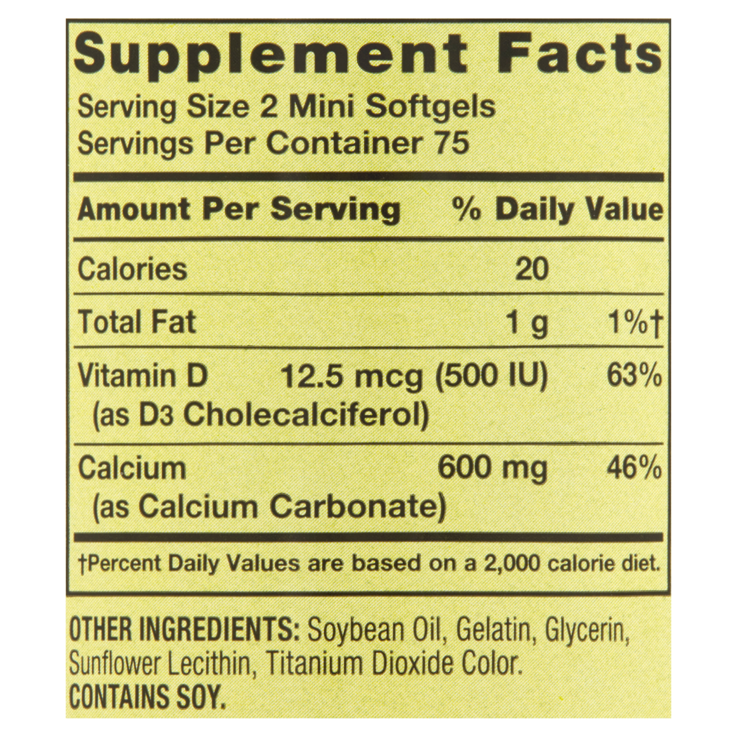 Spring Valley Calcium & Vitamin D3 Softgels, 150 Count