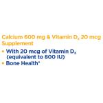 Equate Calcium and D3 Tablets, 600 mg, 120 Count